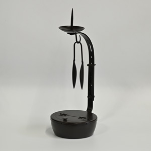 芯つまみ付炷ガラ入燭台